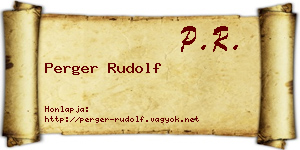 Perger Rudolf névjegykártya
