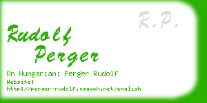 rudolf perger business card